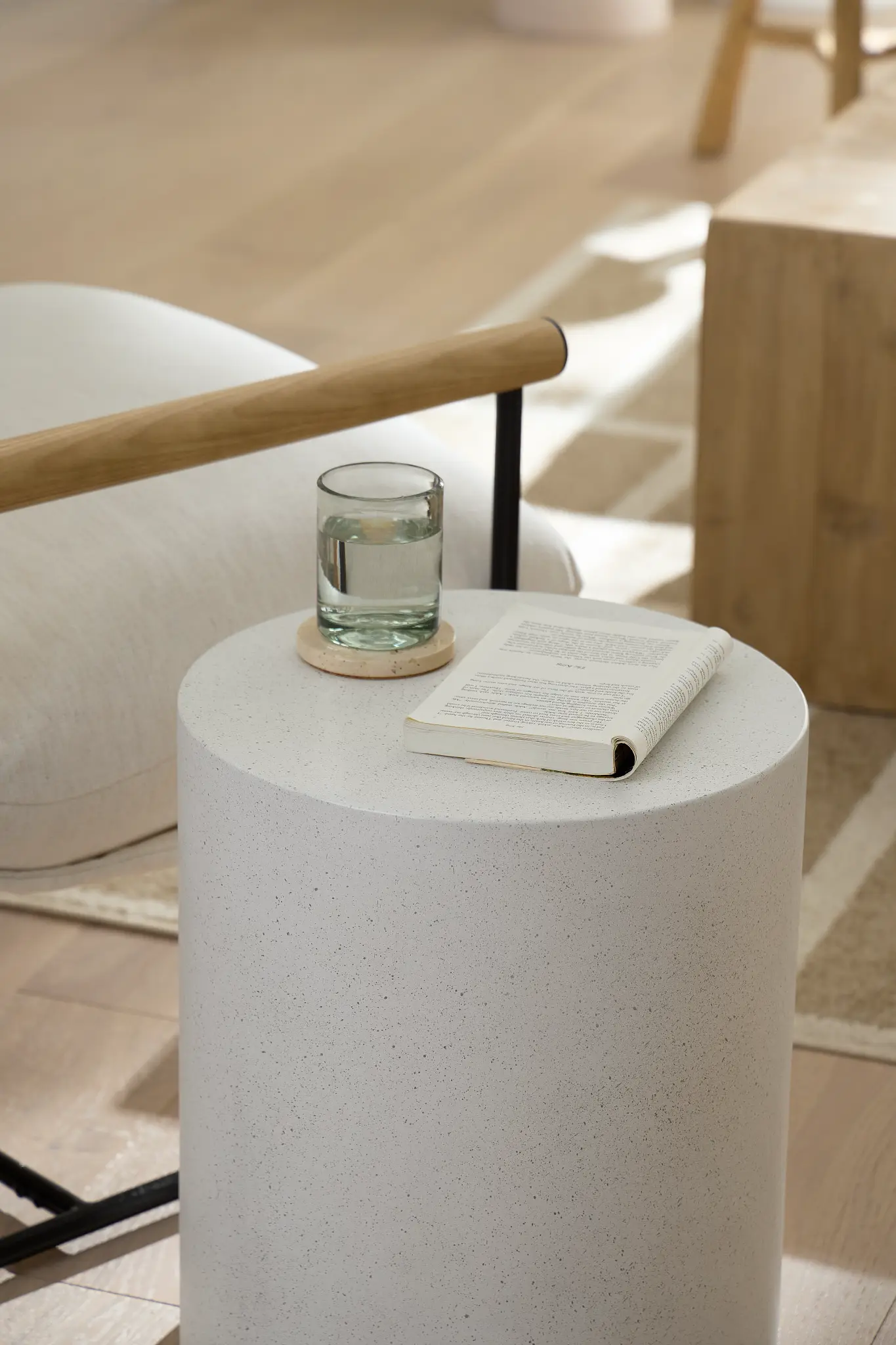 Jensen Beige Round End Table Jensen Beige Round End Table