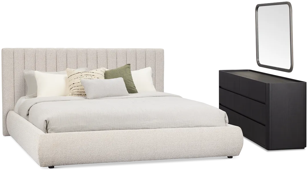 Nomad Gray Uph Platform Bedroom With Black Cases