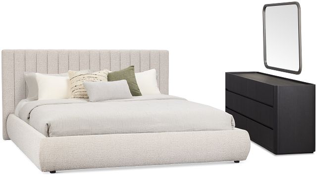 Nomad Gray Uph Platform Bedroom With Black Cases