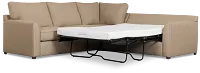 Tate Brown Fabric Medium Right Chaise Memory Foam Sleeper Sectional