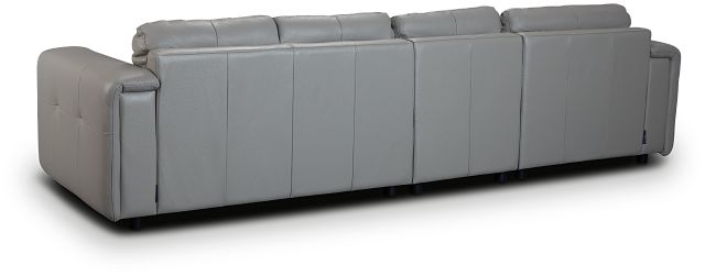 Rowan Gray Leather Small Left Chaise Sectional