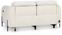 Zuri White Velvet Power Reclining Loveseat W/ Power Headrest