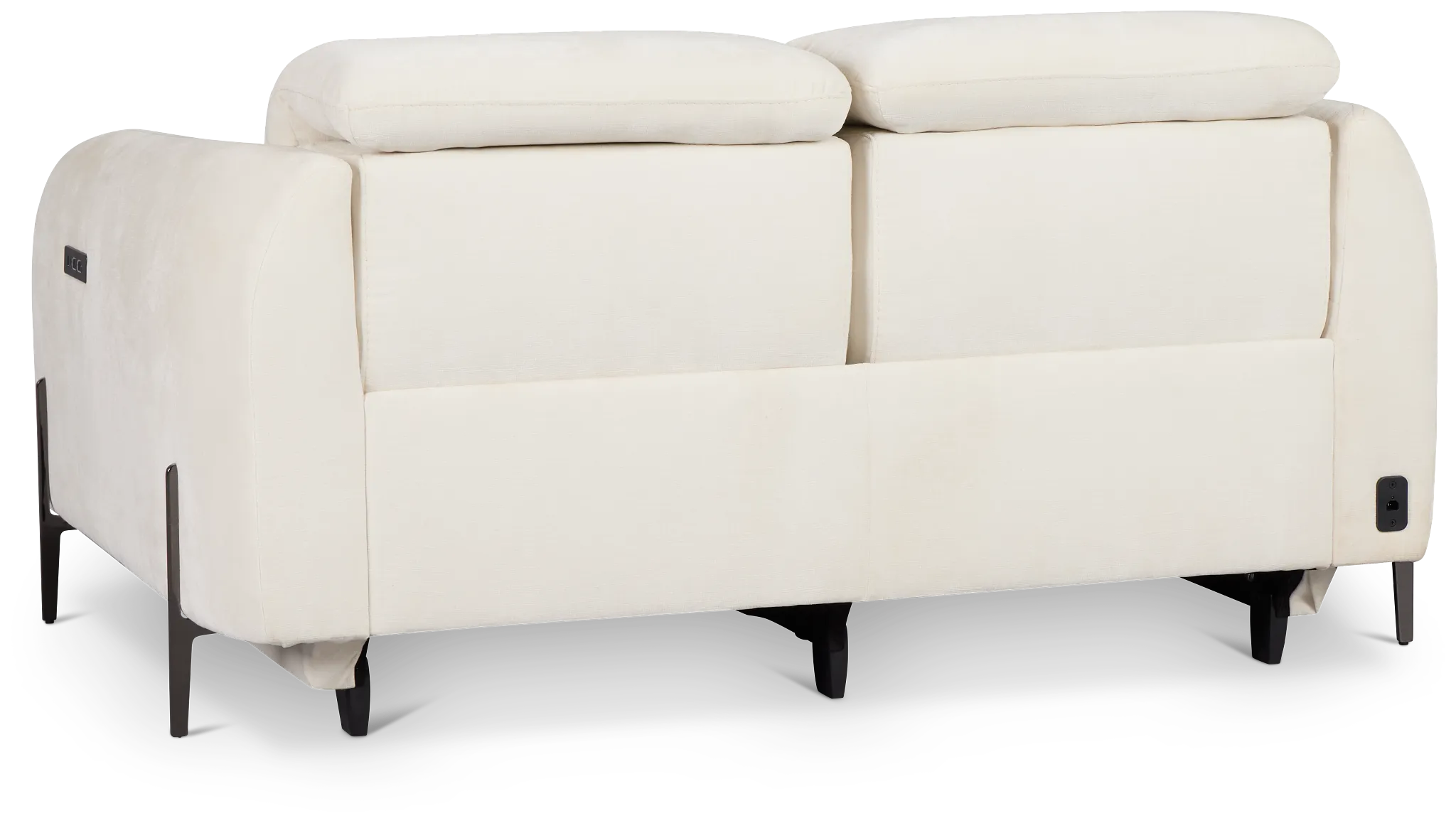 Zuri White Velvet Power Reclining Loveseat W/ Power Headrest