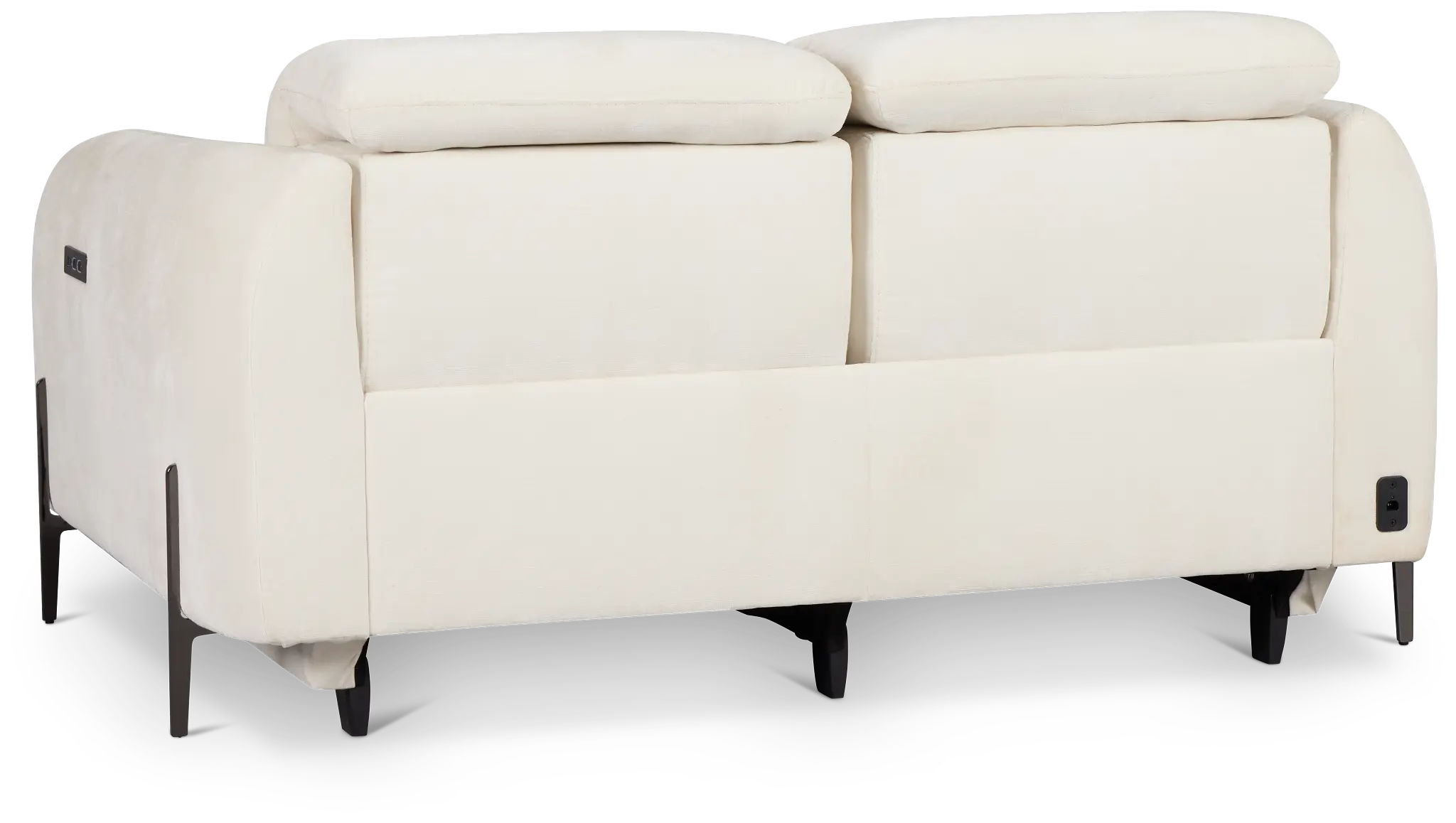 Zuri White Velvet Power Reclining Loveseat W/ Power Headrest Zuri White Velvet Power Reclining Loveseat W/ Power Headrest