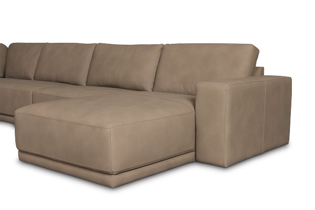 Kellan Taupe Leather Medium Right Chaise Sectional