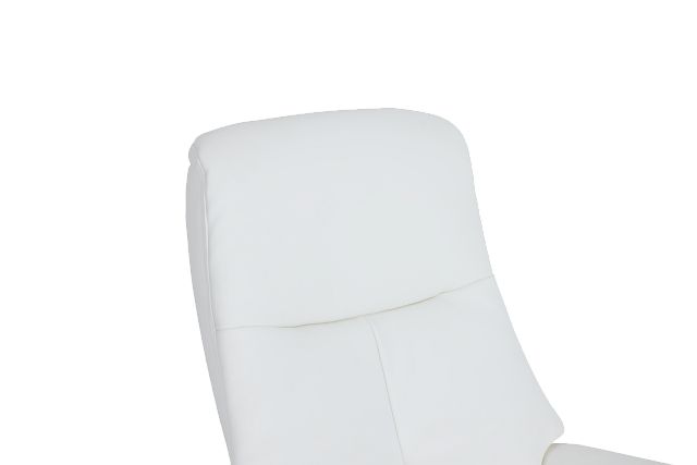 Evans White Micro Recliner & Ottoman