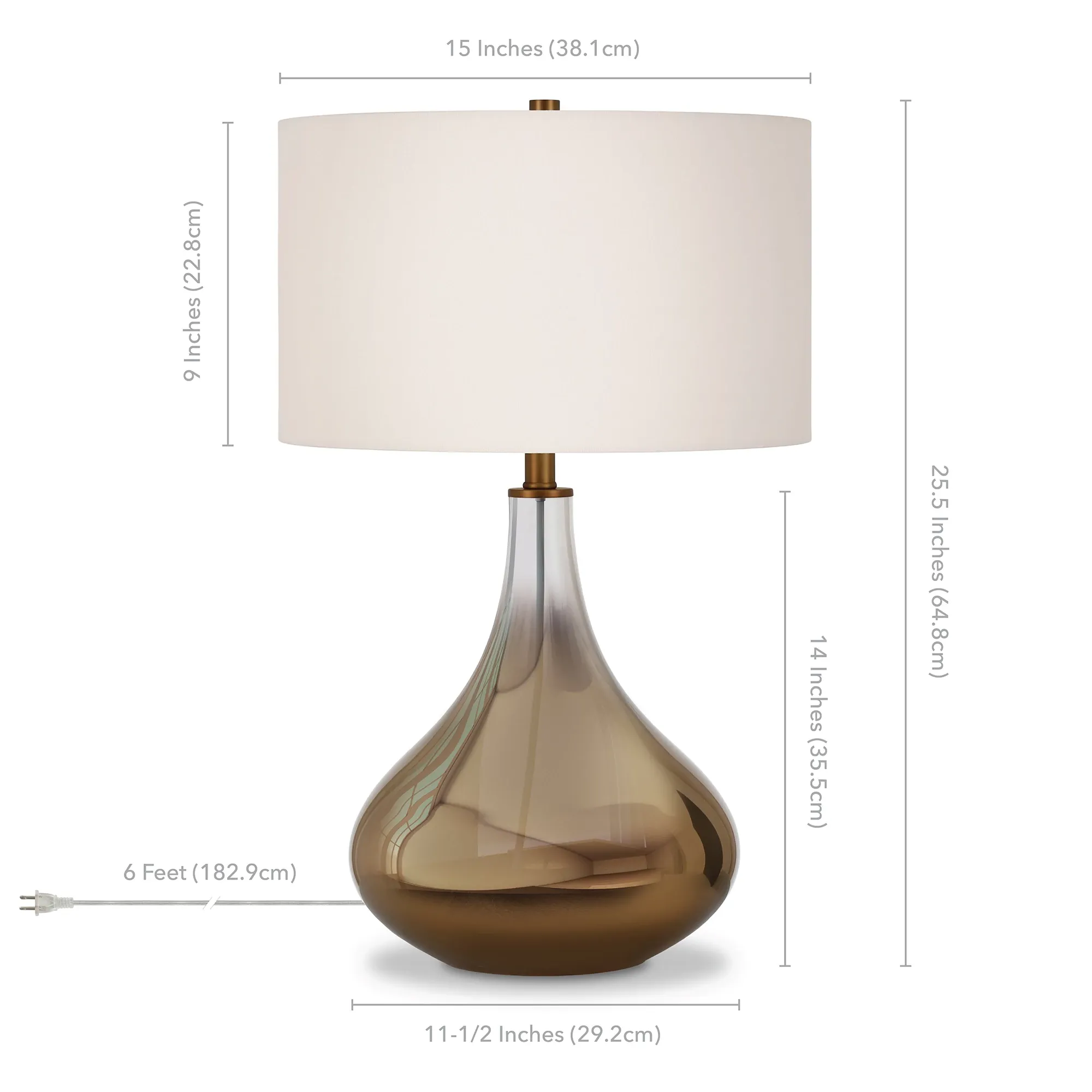 Isolde Brown Glass Table Lamp