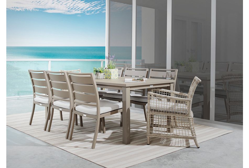 Raleigh Gray 81" Rectangular Table & 4 Cushioned Chairs, (0)