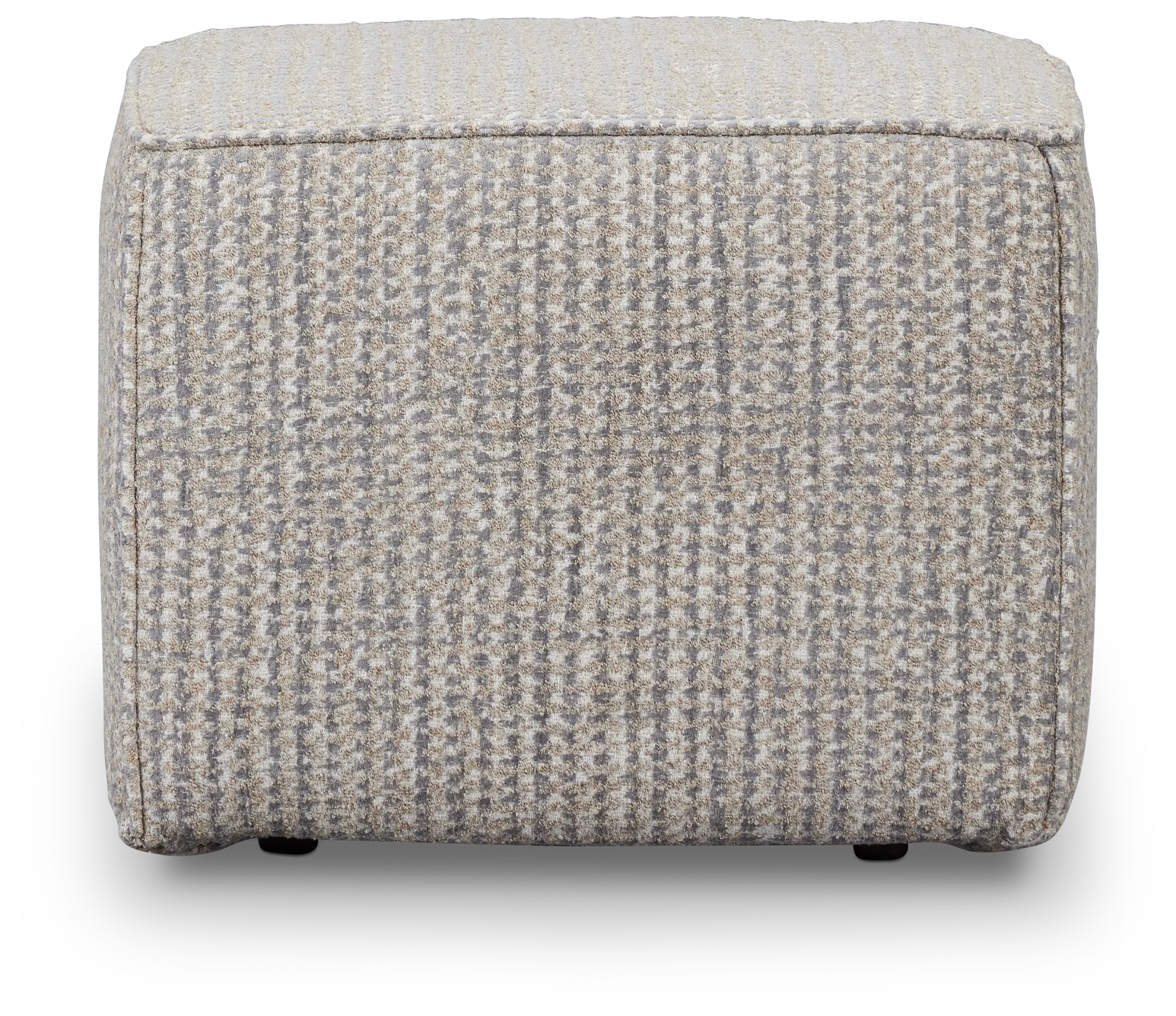 Webcam Gray Fabric Accent Pouf