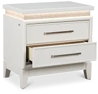 Alessandria White Lighted Nightstand
