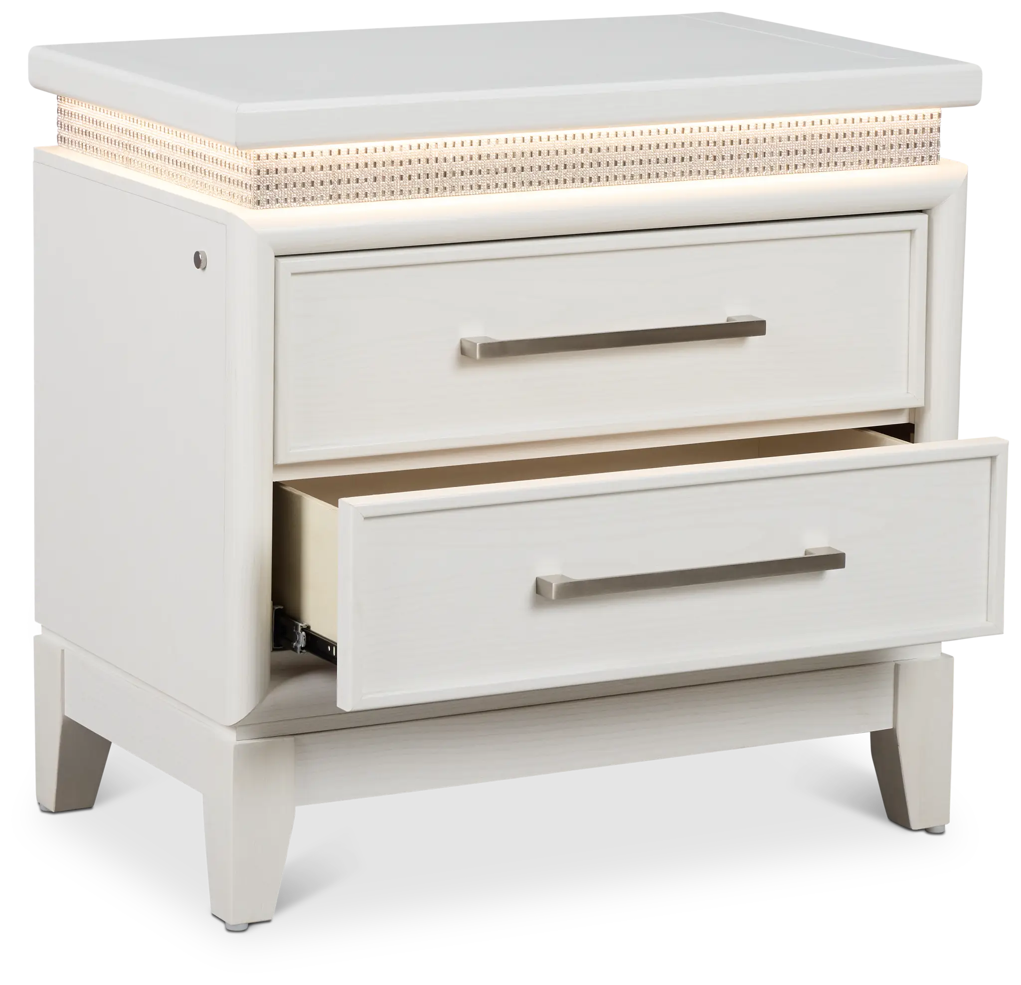 Alessandria White Lighted Nightstand Alessandria White Lighted Nightstand