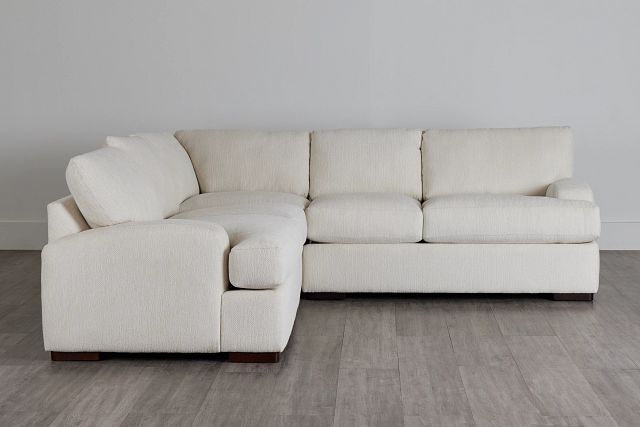 Alpha White Fabric Small Two-arm Sectional