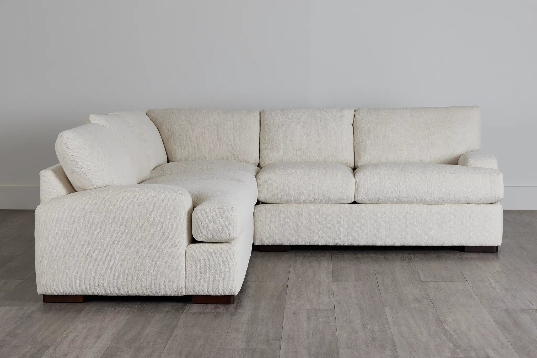 Alpha White Fabric Small Two-arm Sectional Alpha White Fabric Small Two-arm Sectional