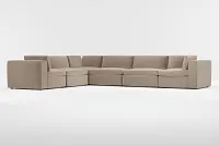 Destin Joya Beige Velvet 6-piece Modular Sectional