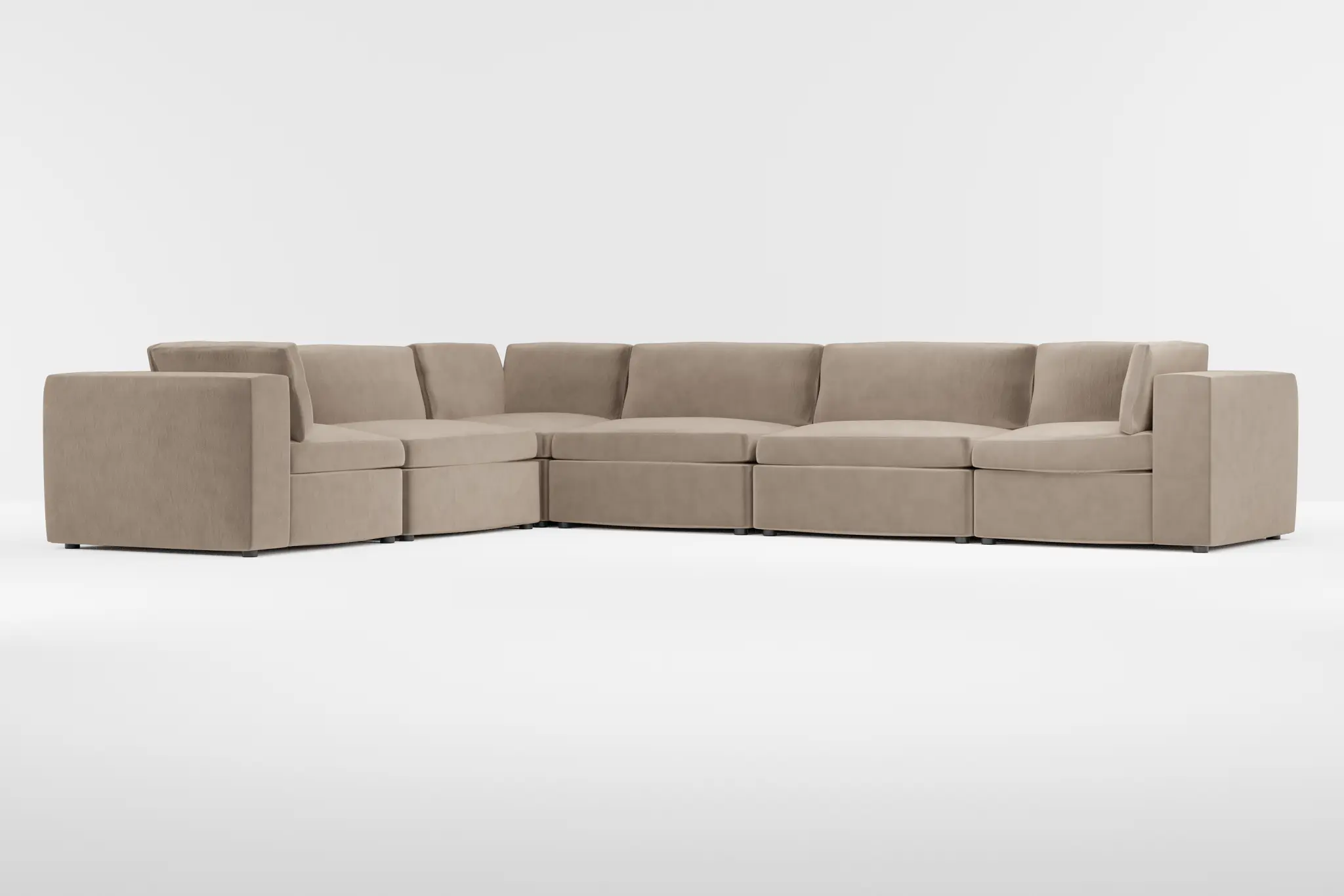 Destin Joya Beige Velvet 6-piece Modular Sectional Destin Joya Beige Velvet 6-piece Modular Sectional