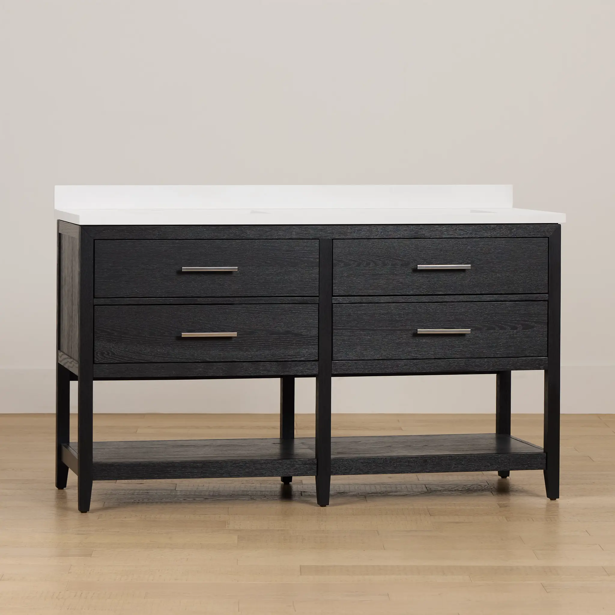 Alden Black 60" Double Bathroom Vanity Alden Black 60" Double Bathroom Vanity