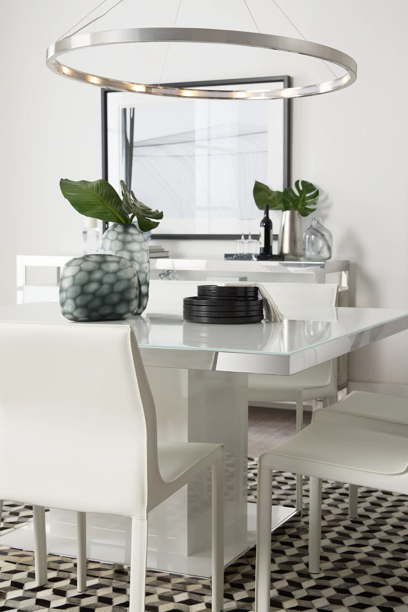 Miami White 59" Square Table