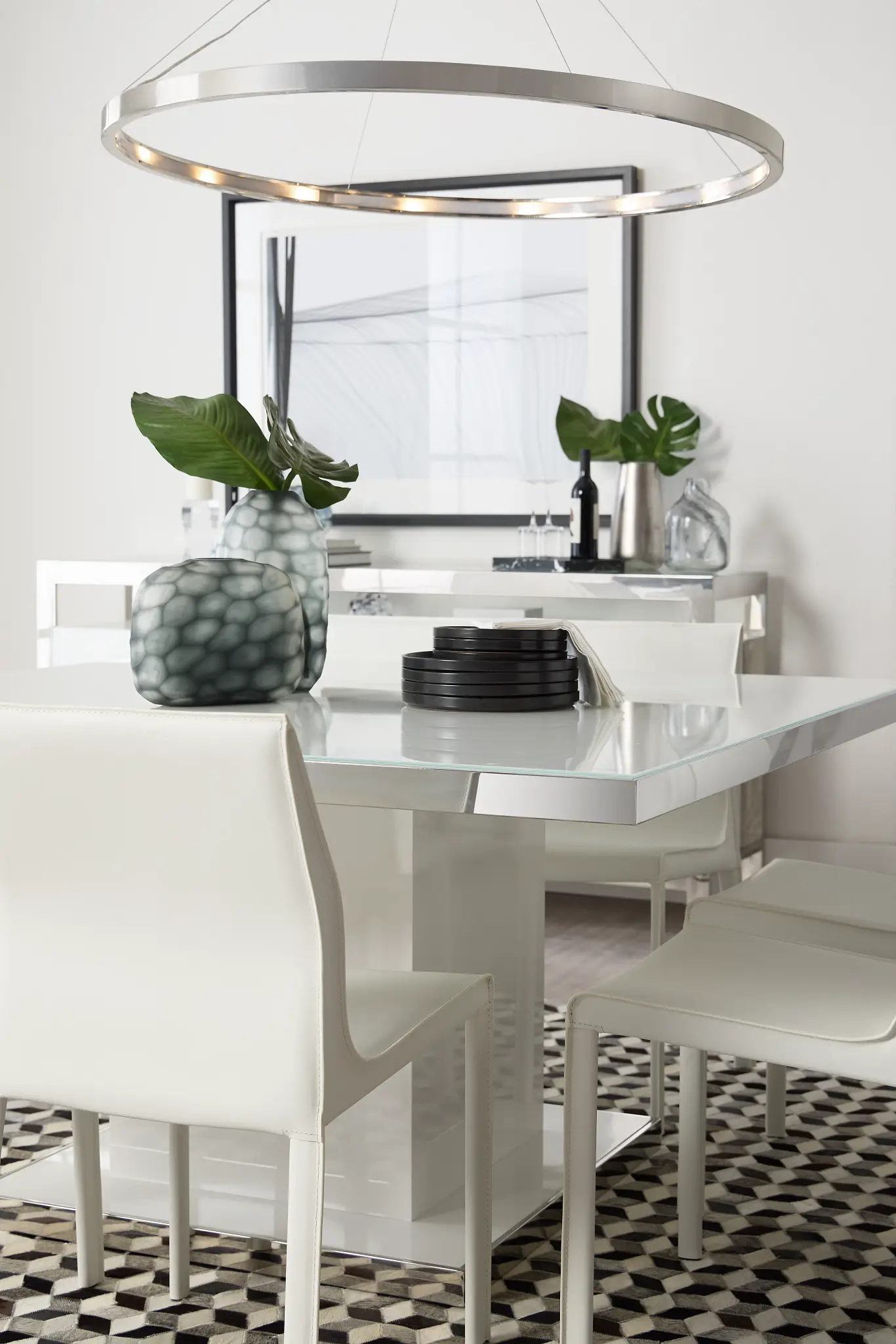 Miami White 59" Square Table Miami White 59" Square Table