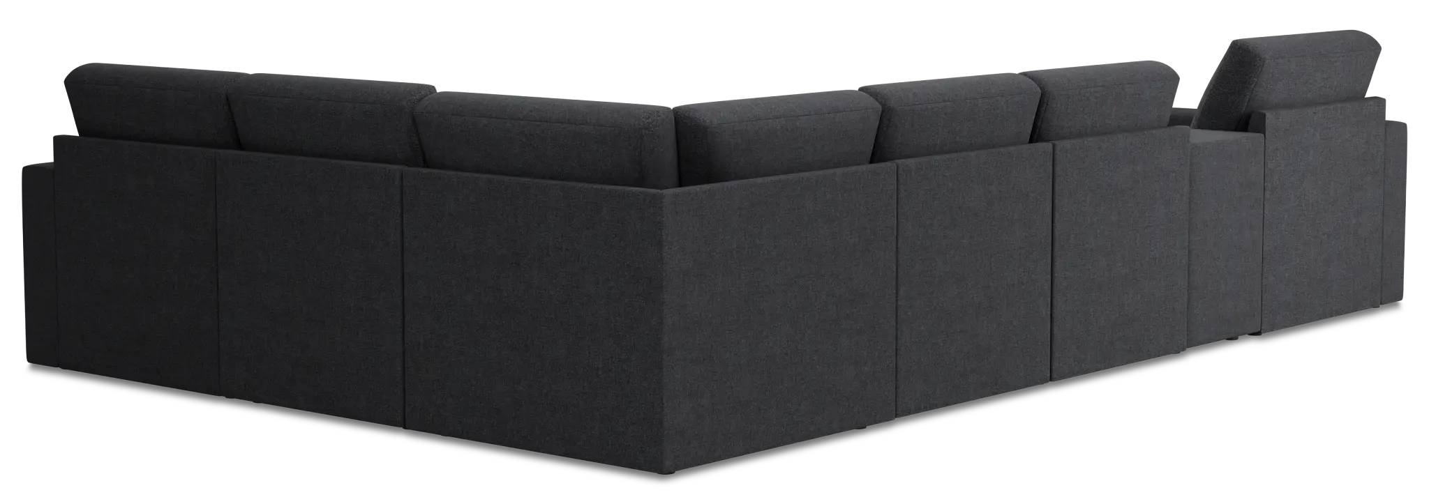 Citymod Dark Gray Fabric Large Left Chaise Sectional With Media Console Citymod Dark Gray Fabric Large Left Chaise Sectional With Media Console