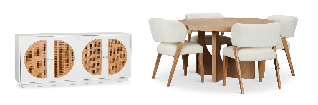 Malibu Light Tone Round Dining Room