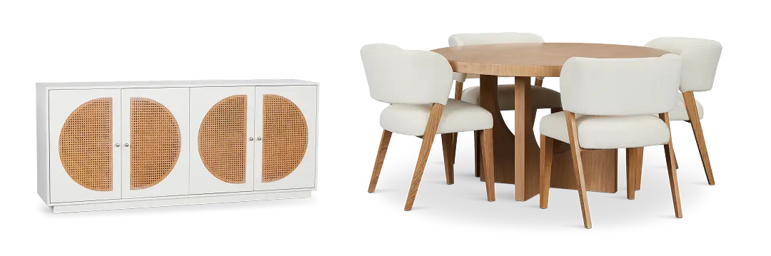 Malibu Light Tone Round Dining Room Malibu Light Tone Round Dining Room