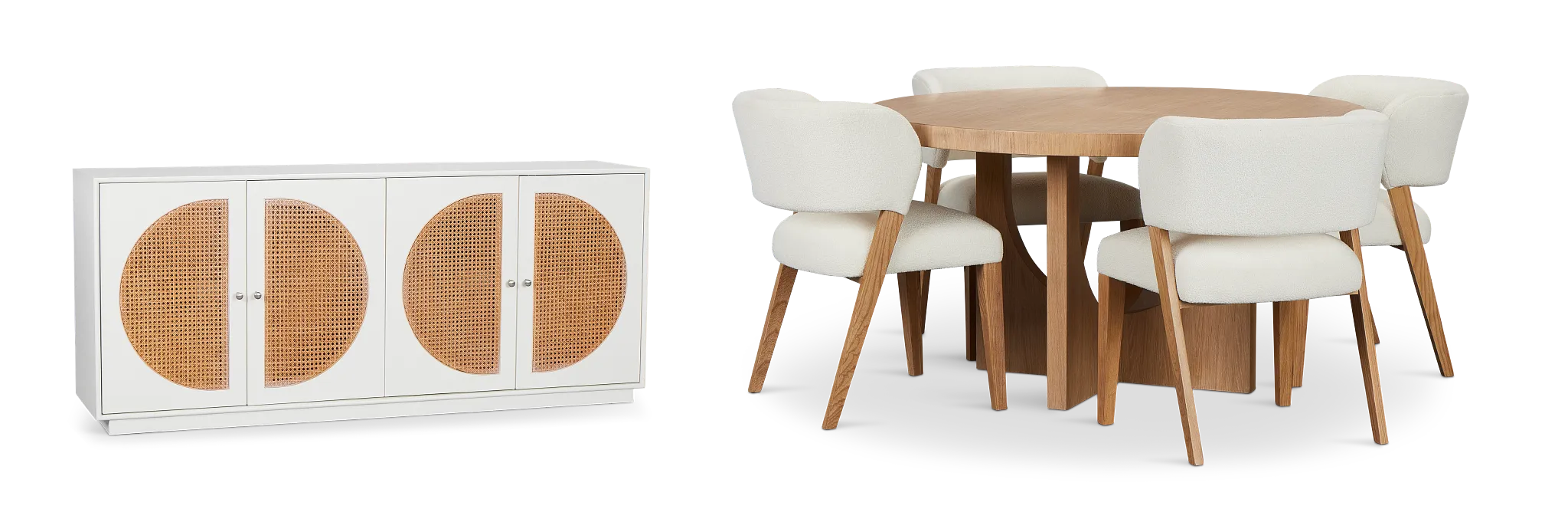 Malibu Light Tone Round Dining Room