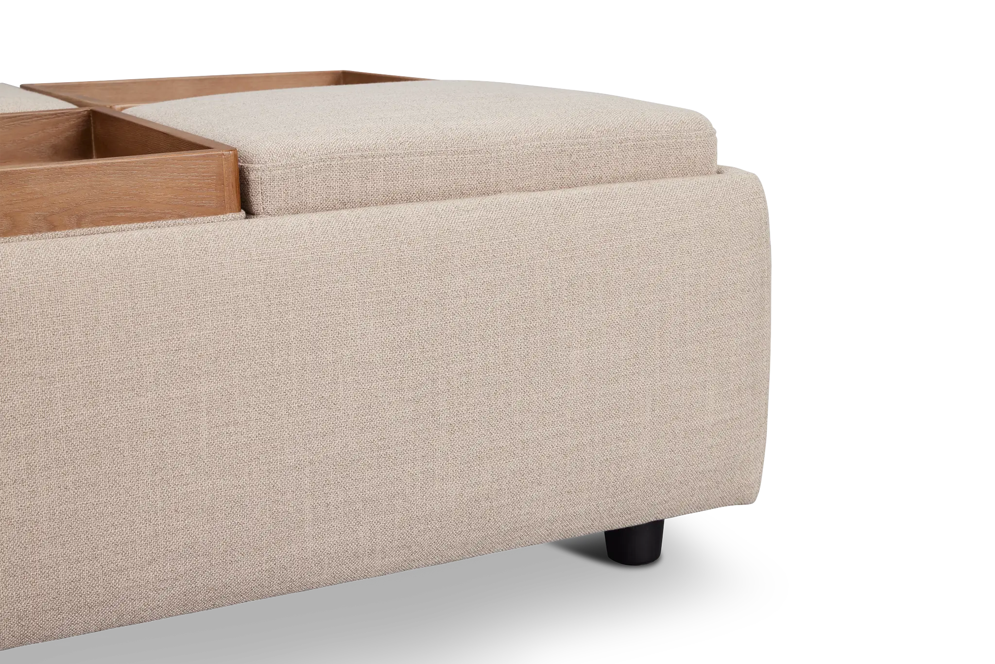 Yvonne Light Beige Fabric Storage Accent Ottoman Yvonne Light Beige Fabric Storage Accent Ottoman