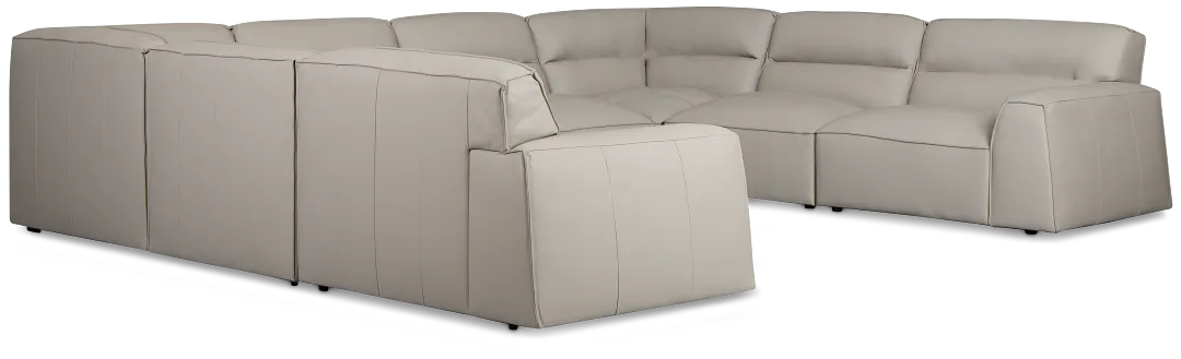Blanca Gray Leather 8-piece Modular Sectional