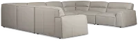 Blanca Gray Leather 8-piece Modular Sectional