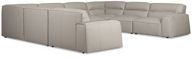 Blanca Gray Leather 8-piece Modular Sectional