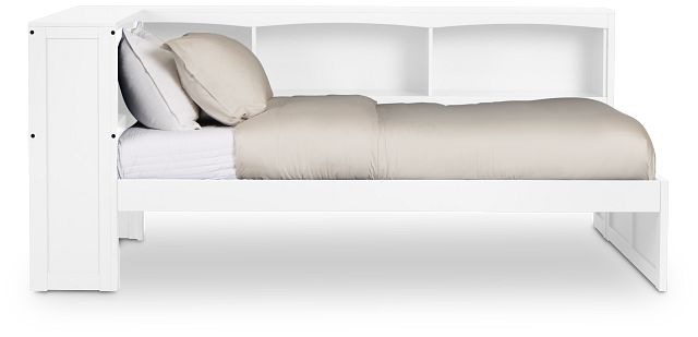 Charleston White Corner Bookcase Bed