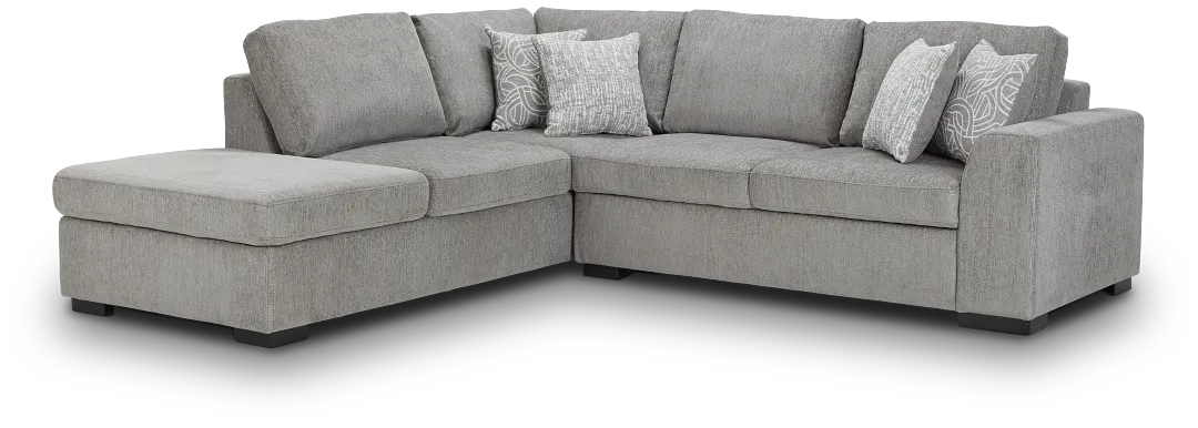 Blakely Gray Fabric Small Left Bumper Sectional