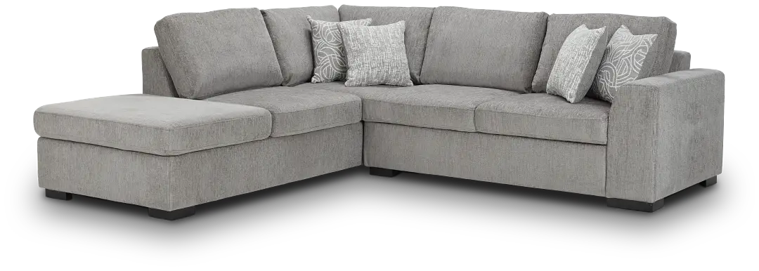 Blakely Gray Fabric Small Left Bumper Sectional Blakely Gray Fabric Small Left Bumper Sectional