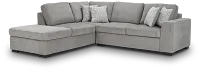 Blakely Gray Fabric Small Left Bumper Sectional