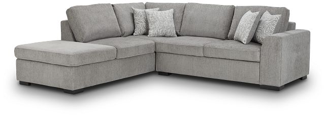 Blakely Gray Fabric Small Left Bumper Sectional