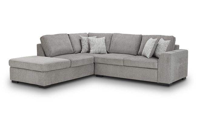 Blakely Gray Fabric Small Left Bumper Sectional