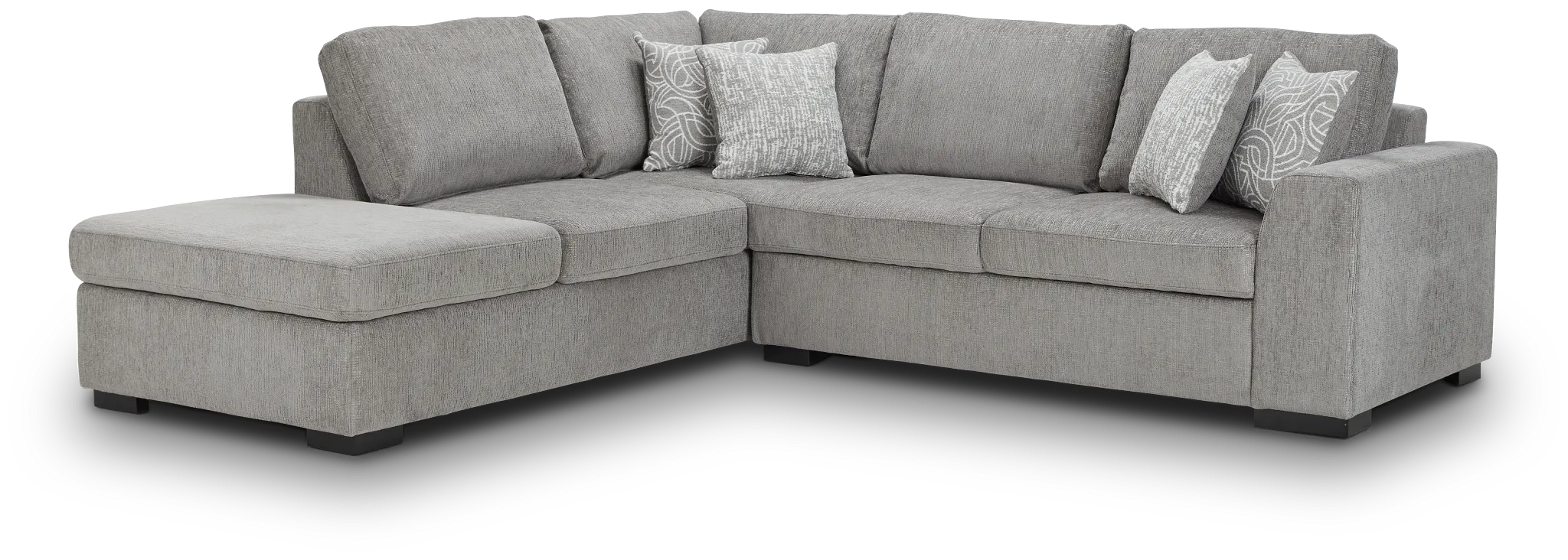Blakely Gray Fabric Small Left Bumper Sectional