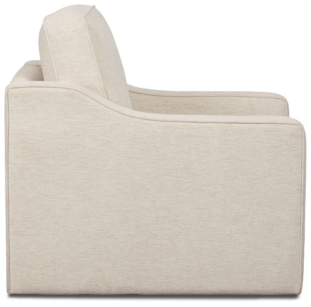 Maisie Light Beige Fabric Swivel Chair