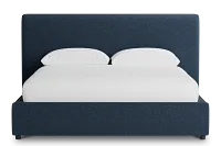 Grayton Elite Dark Blue 44" Upholstered Shelter Bed