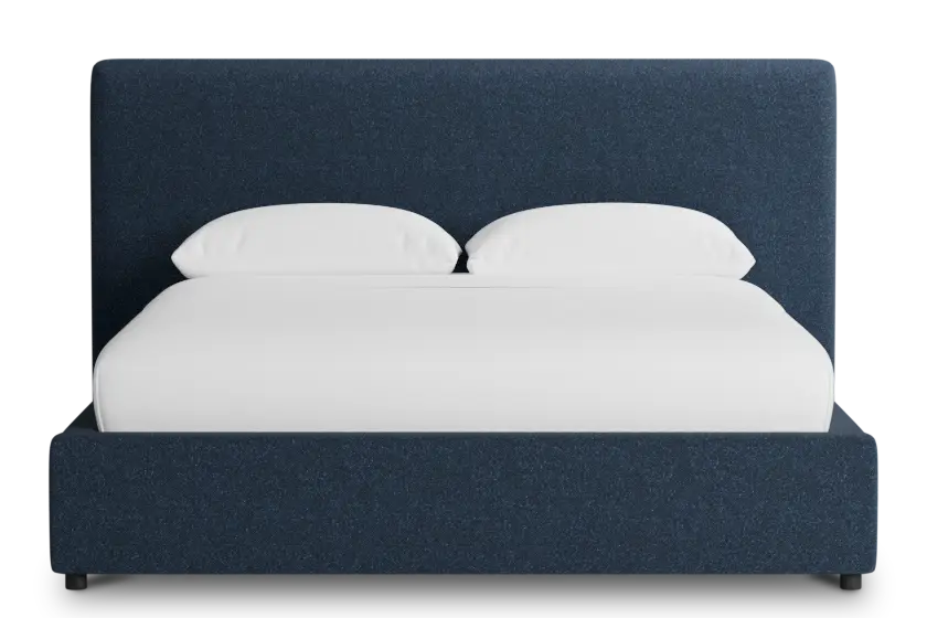 Grayton Elite Dark Blue 44" Upholstered Shelter Bed Grayton Elite Dark Blue 44" Upholstered Shelter Bed