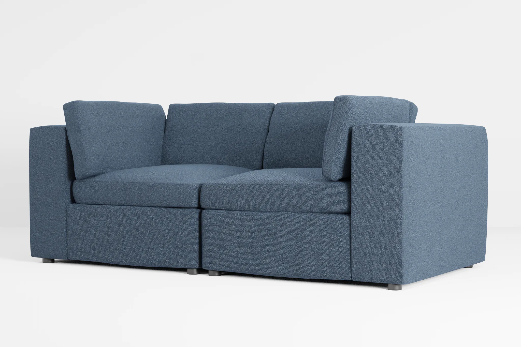 Destin Elite Dark Blue Fabric 2-piece Modular Sofa