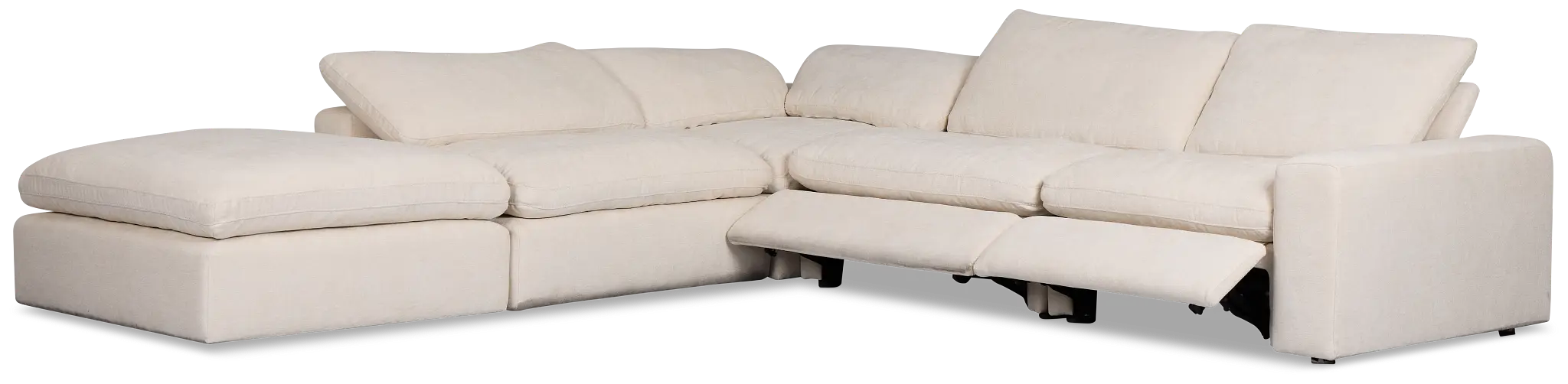 Drift Light Beige Fabric Medium Dual Power Left Bumper Sectional Drift Light Beige Fabric Medium Dual Power Left Bumper Sectional