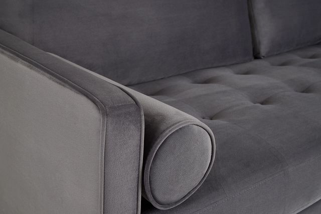 Luna Gray Velvet Sofa