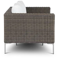 Tulum White Woven Loveseat W/ Cushion