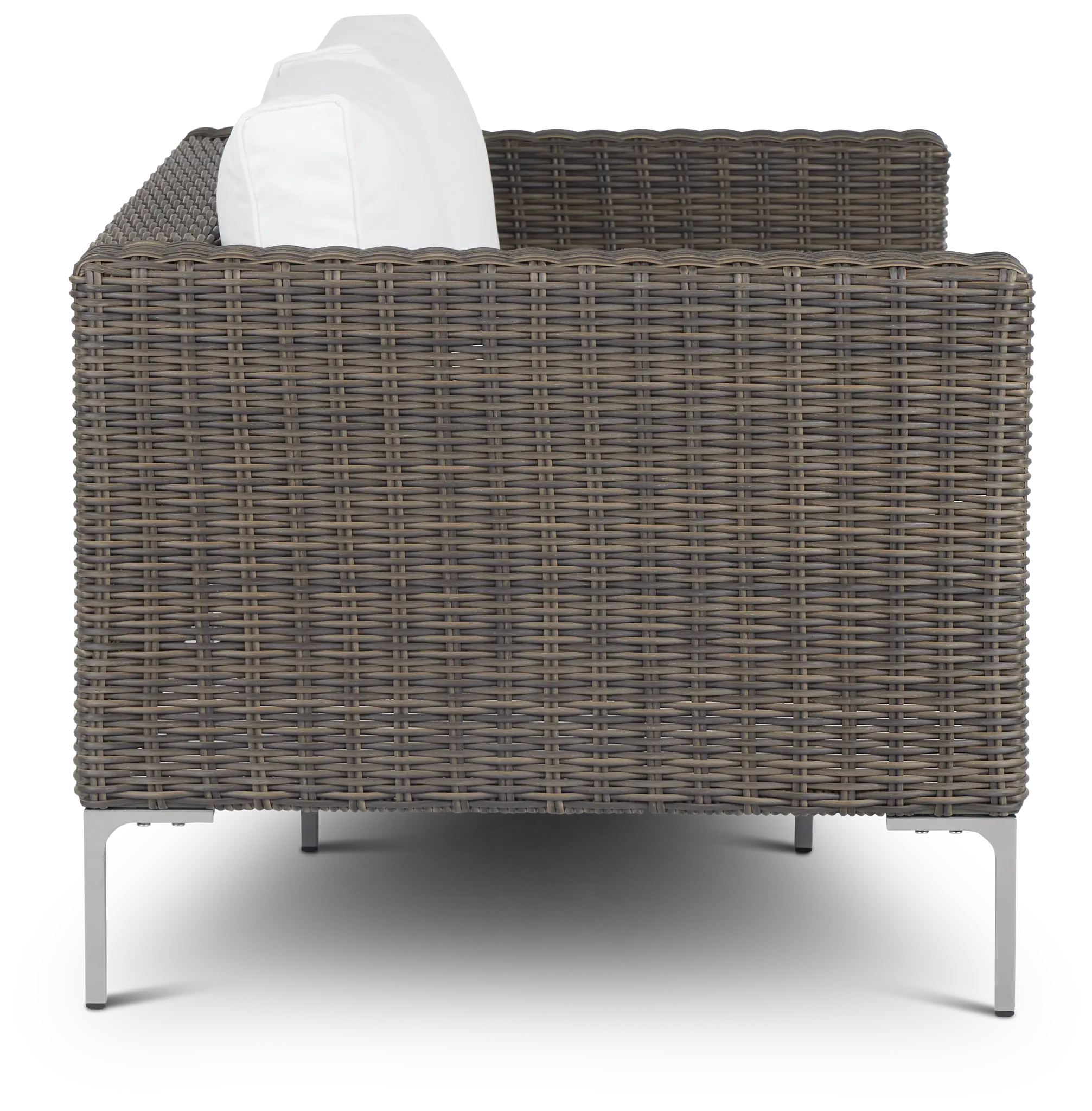 Tulum White Woven Loveseat W/ Cushion Tulum White Woven Loveseat W/ Cushion