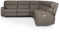Rhett Gray Micro Small Two-arm Power Reclining Sectional