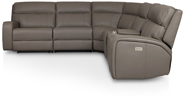 Rhett Gray Micro Small Two-arm Power Reclining Sectional