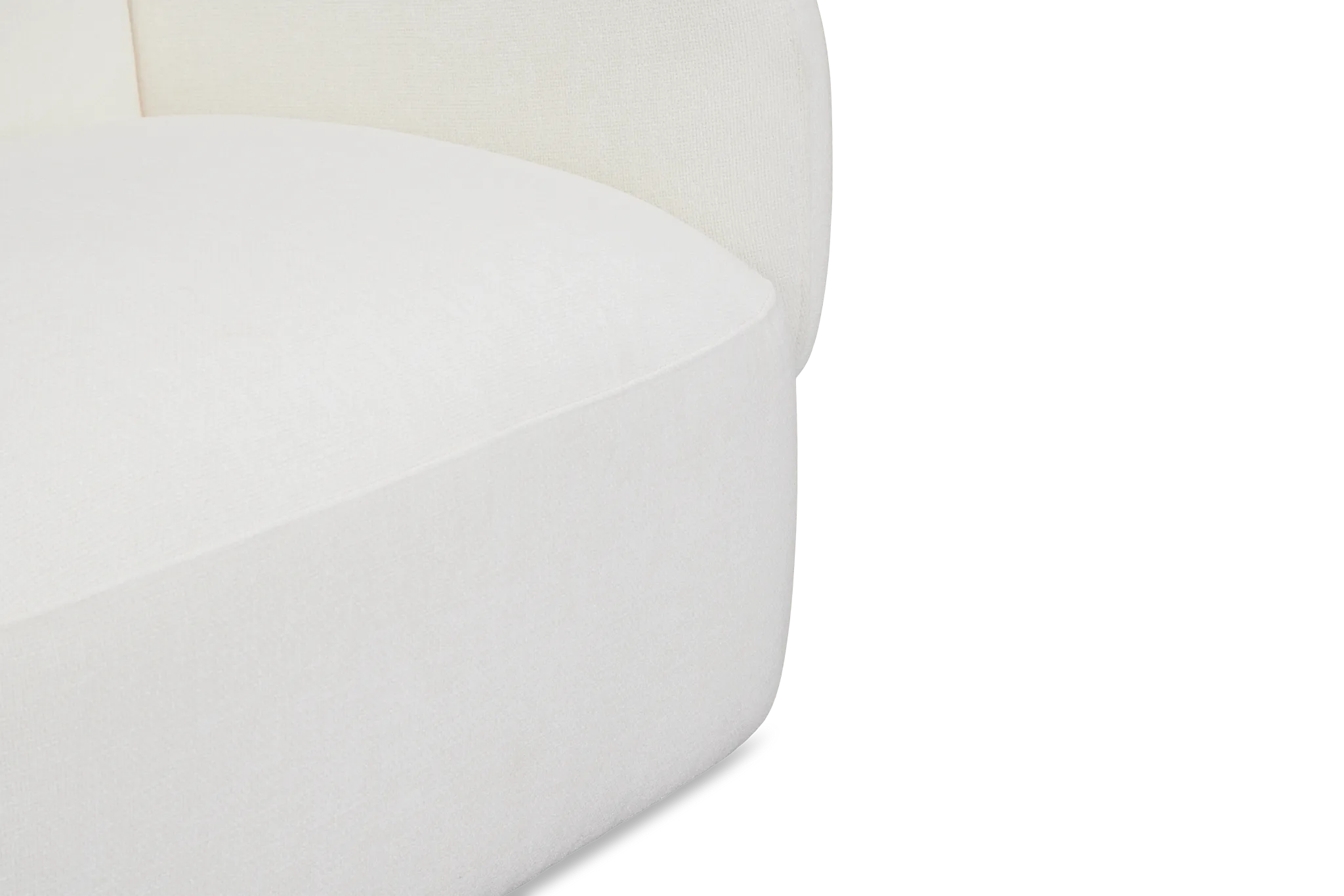 Halsey White Fabric Small Left Cuddler Sectional