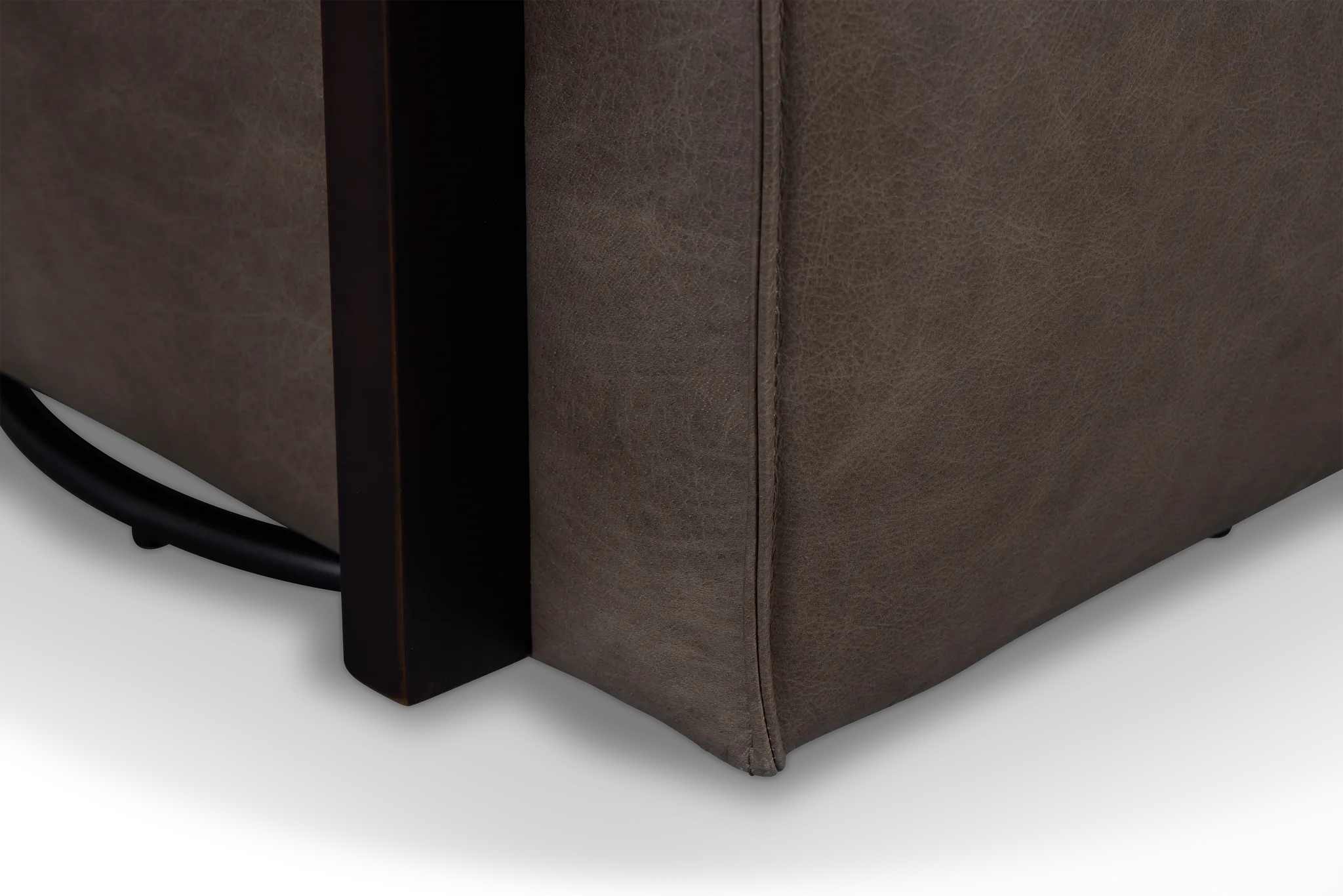 Lucas Dark Gray Leather Swivel Rocker Glider