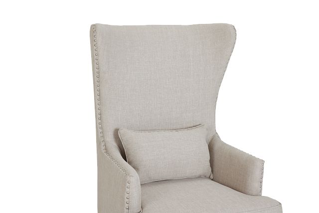 kori upholstered high back taupe accent chair